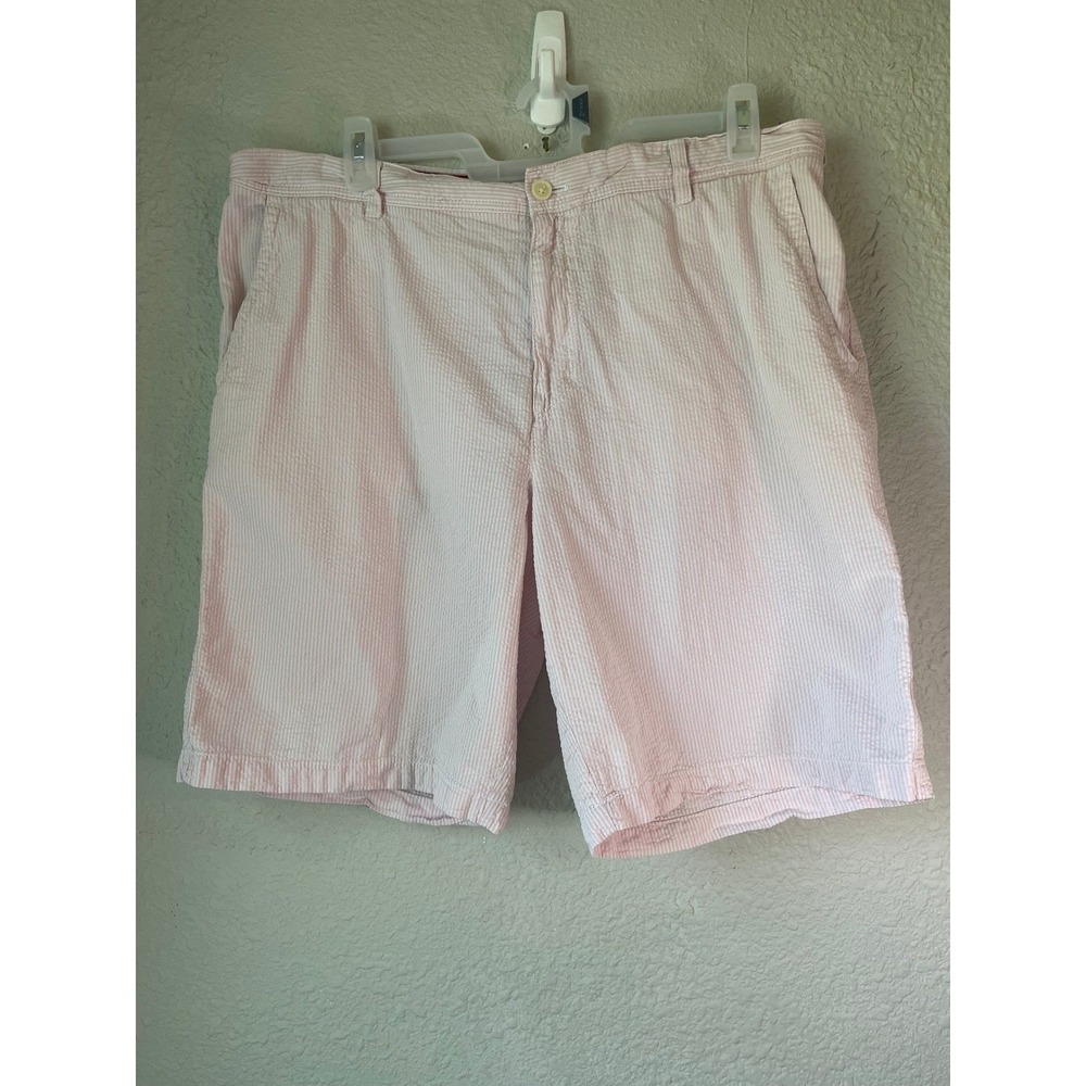IZOD Mens Size 40 Pink Seersucker Striped Shorts‎ Casual Summer
